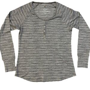 Kuhl Svenna Marled Grey White Waffle Knit Outdoor Henley Size Small